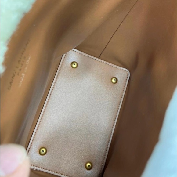 Saint Laurent Shearling Crossbody Bag in Cream and Tan - Picture 8 of 8